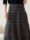 COMOBOCA Women's Plaid Wool Knit A Line Skirt