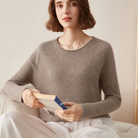 COMOBOCA 100% Cashmere Women's Loose Knit Sweater