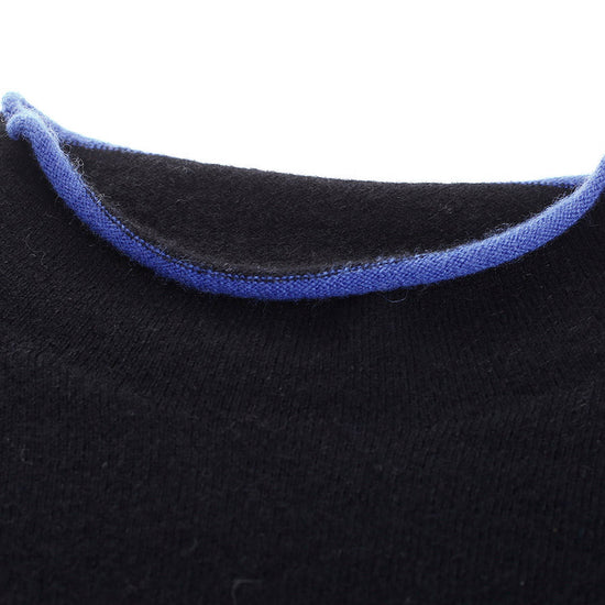 COMOBOCA 100% Cashmere Women's Knit Sweater with Colorful Cuffs