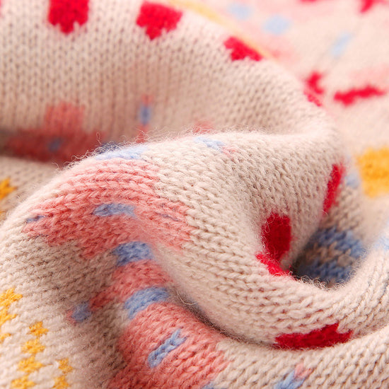 COMOBOCA 100% Wool Kids' Colorful Nordic Pattern Knit Sweater