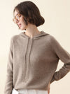 COMOBOCA Camel 100% Cashmere Women's Knit Sweater Hoodie
