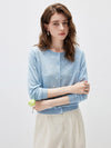 COMOBOCA Women's Lyocell Polka Dot Knit Cardigan