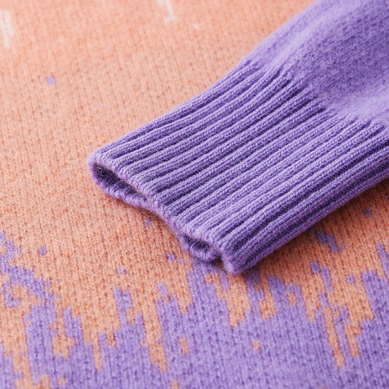 COMOBOCA 100% Cashmere Women's Ombre Gradient Color Knit Sweater