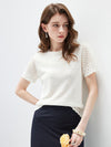 COMOBOCA Cloudy Women's Lace Trim Knit T-Shirt