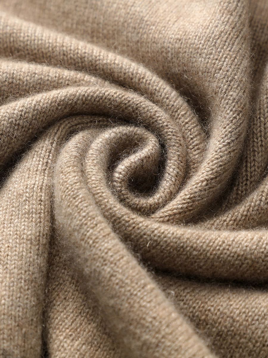 COMOBOCA 100% Cashmere Luxurious Cable Knit Hooded Cardigan