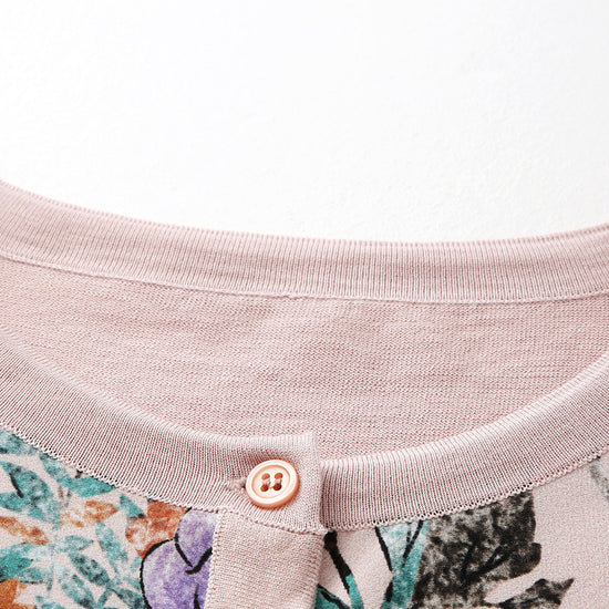 COMOBOCA Women's Floral Patterned Button-Down Cardigan