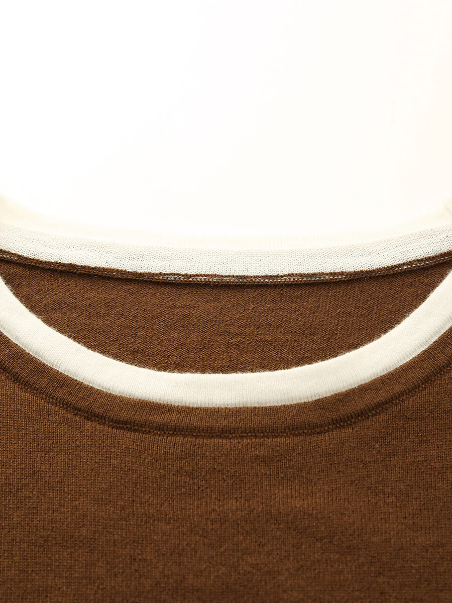 COMOBOCA 100% Wool Chic Layered Look Sweater for Women