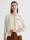 COMOBOCA 100% Cashmere Women's Pumpkin Embroidery Knit Cardigan