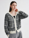 COMOBOCA 100% Cashmere Women's Fair Isle Double Zip Hoodie