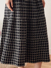 COMOBOCA Women's Plaid Wool Knit A Line Skirt