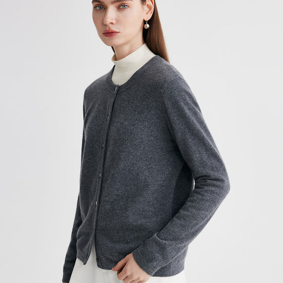 COMOBOCA 100% Cashmere Women's Button-Up Cardigan