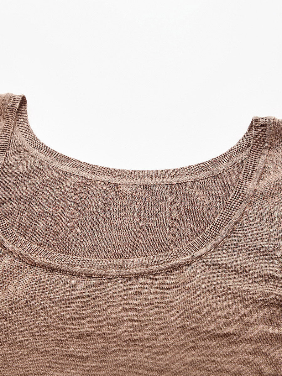 COMOBOCA Women's Linen Versatile Basic Tank Top