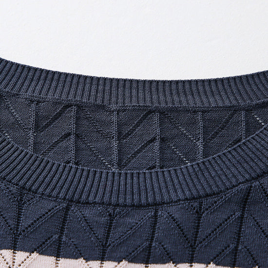 COMOBOCA Women's Striped Color Block Sweater