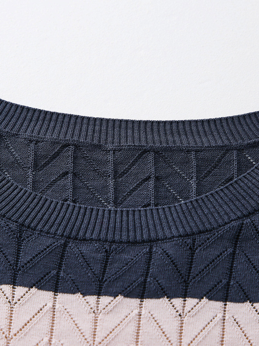 COMOBOCA Women's Striped Color Block Sweater