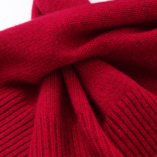 COMOBOCA 100% Wool Elegant Ribbed Scarf