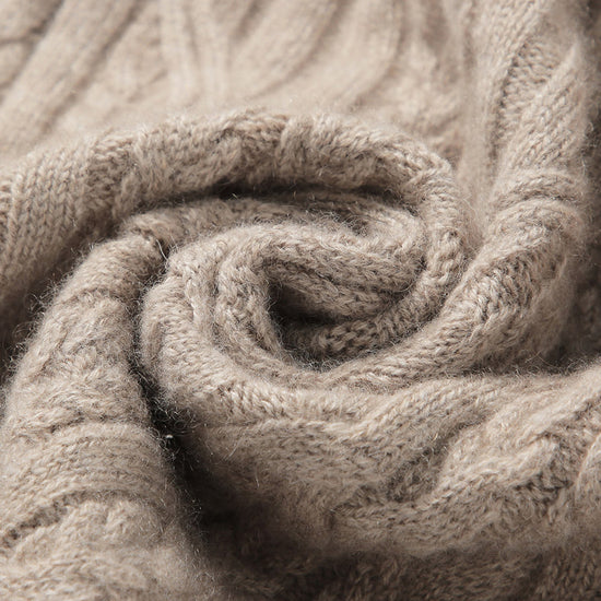 COMOBOCA 100% Cashmere Women's Loose Hooded Knit Coat