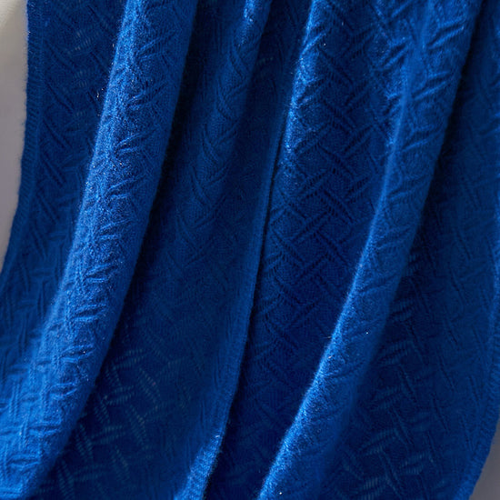 COMOBOCA 100% Cashmere Solid Color Knit Scarf