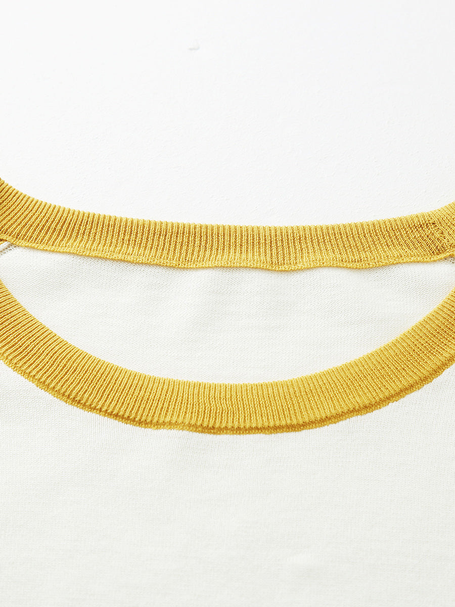 COMOBOCA Women's Colorblock Raglan Round Neck Sweater