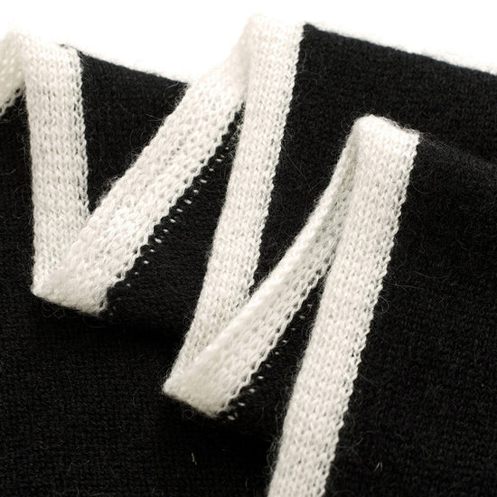 COMOBOCA 100% Cashmere Women's Striped Knit Scarf