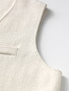 COMOBOCA 100% Wool Elegant Sleeveless Button-Up Vest