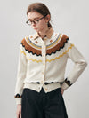 COMOBOCA 100% Cashmere Women's Fair Isle Button Down Cardigan
