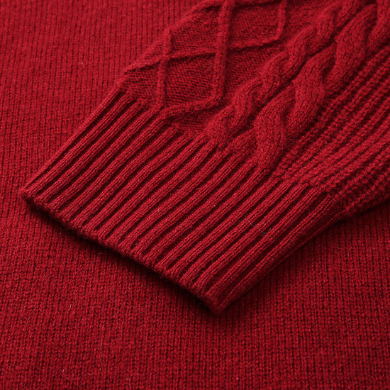 COMOBOCA 100% Wool Women's Cable Knit Long Front Button Coat