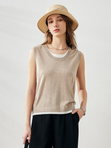 COMOBOCA Women's Faux Layered Look Tank Top