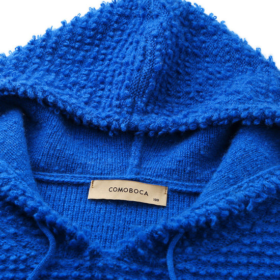 COMOBOCA 100% Cashmere Women's Textured Knit Pocket Hoodie