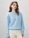 COMOBOCA Light Blue Women's Wool Seamless Brushed Knit Sweater