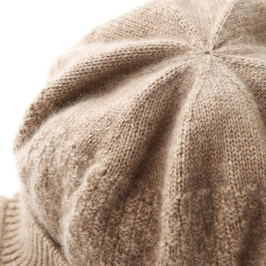 COMOBOCA 100% Cashmere Women's Knit Newsboy Cap