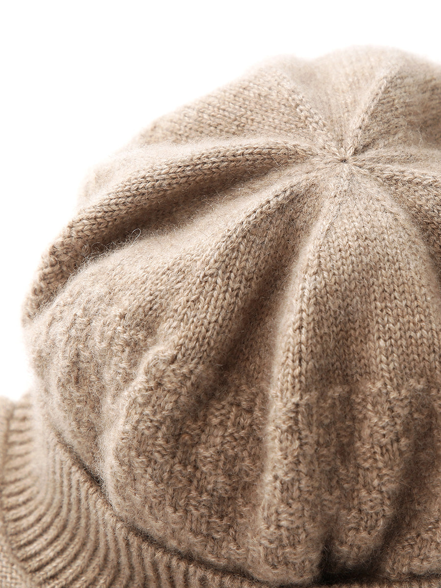 COMOBOCA 100% Cashmere Women's Knit Newsboy Cap