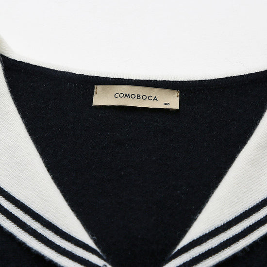 COMOBOCA 100% Cashmere Women's Sailor Collar Cardigan