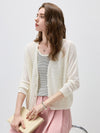 COMOBOCA Women's Ribbed V-Neck Button Cardigan