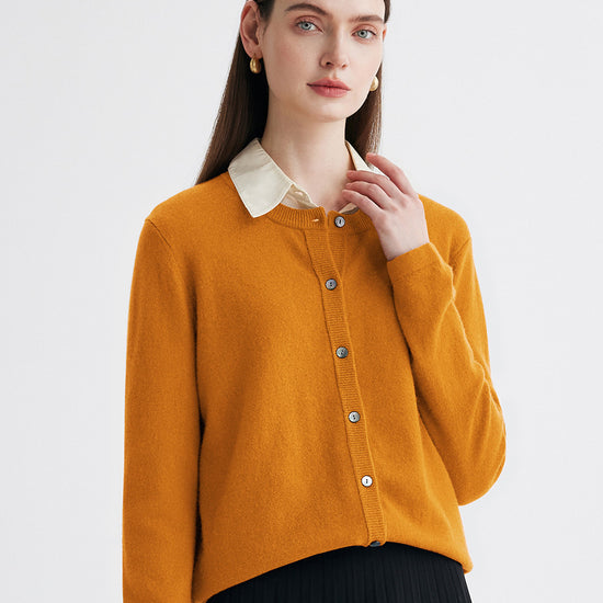 COMOBOCA 100% Cashmere Women's Button-Up Cardigan