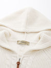 COMOBOCA 100% Wool Women's Cardigan Cable Knit Hoodie