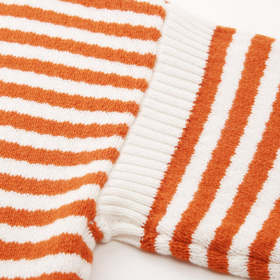 COMOBOCA 100% Wool Women's Striped Knit Pullover Sweater