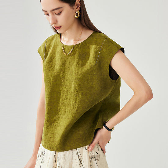 COMOBOCA 100% Mulberry Silk Women's Double Sided T-Shirt