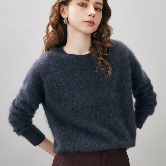 COMOBOCA Women's Wool Seamless Brushed Knit Sweater