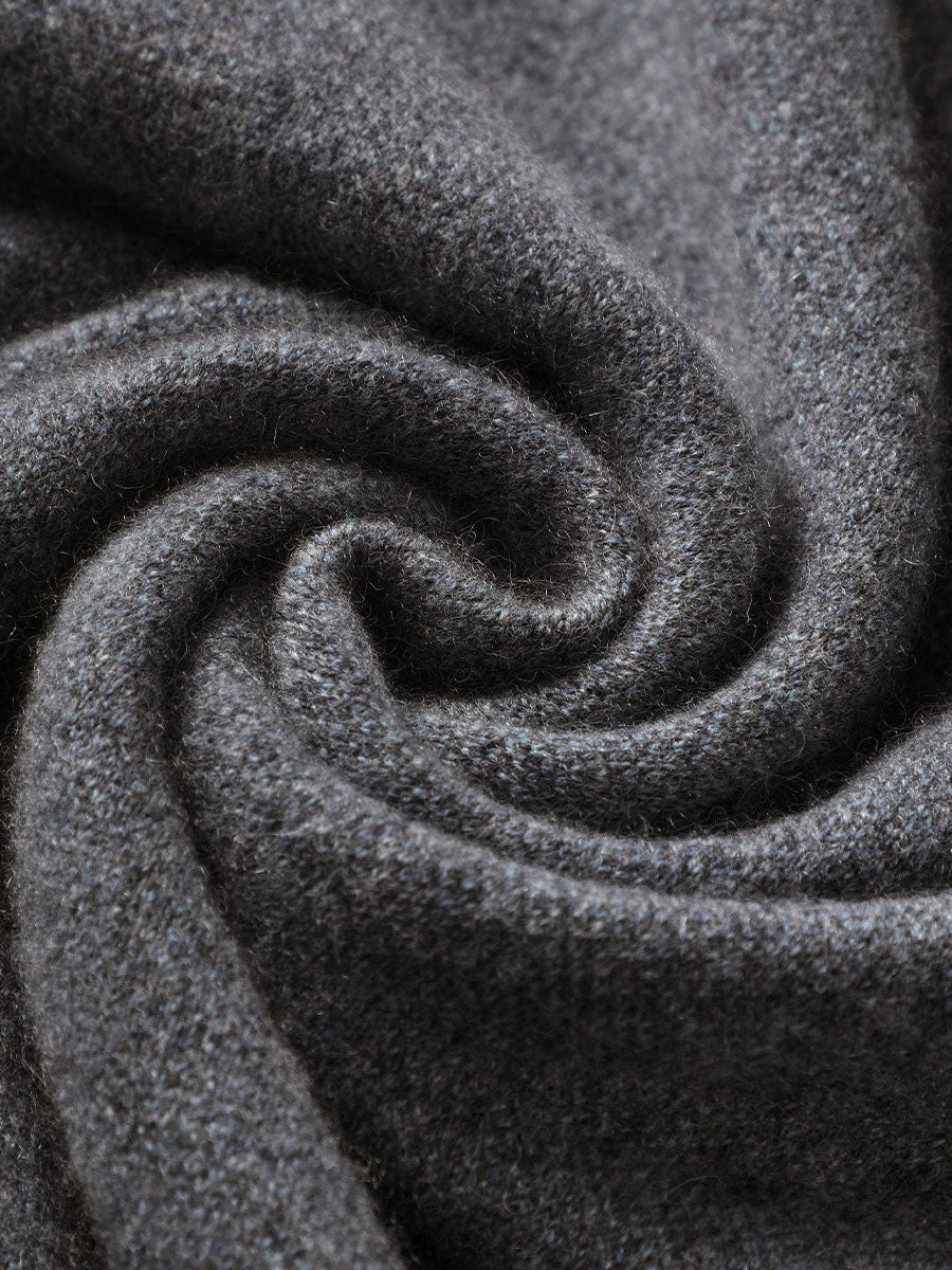 COMOBOCA 100% Cashmere Men's Mock Neck Jacquard Sweater