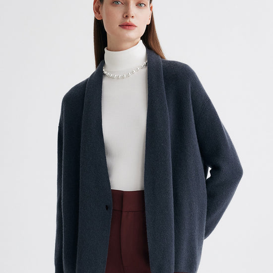 COMOBOCA 100% Cashmere Women's Shawl Collar Wrap Cardigan