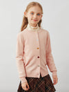 COMOBOCA 100% Wool Kids' Colorful Heart Shaped Buttons Cardigan