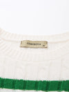 COMOBOCA 100% Wool Women's Colorful Striped Cable Knit Sweater