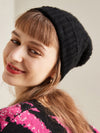 COMOBOCA 100% Cashmere Cable Slouchy Beanie