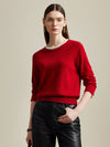 COMOBOCA Red 100% Cashmere Women's Button-Accent Sweater