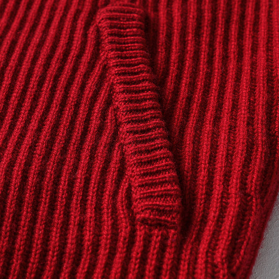 COMOBOCA 100% Wool Women's Half-High Neck Zip Cardigan