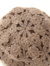 COMOBOCA 100% Cashmere Women's Floral Crochet Knit Beanie