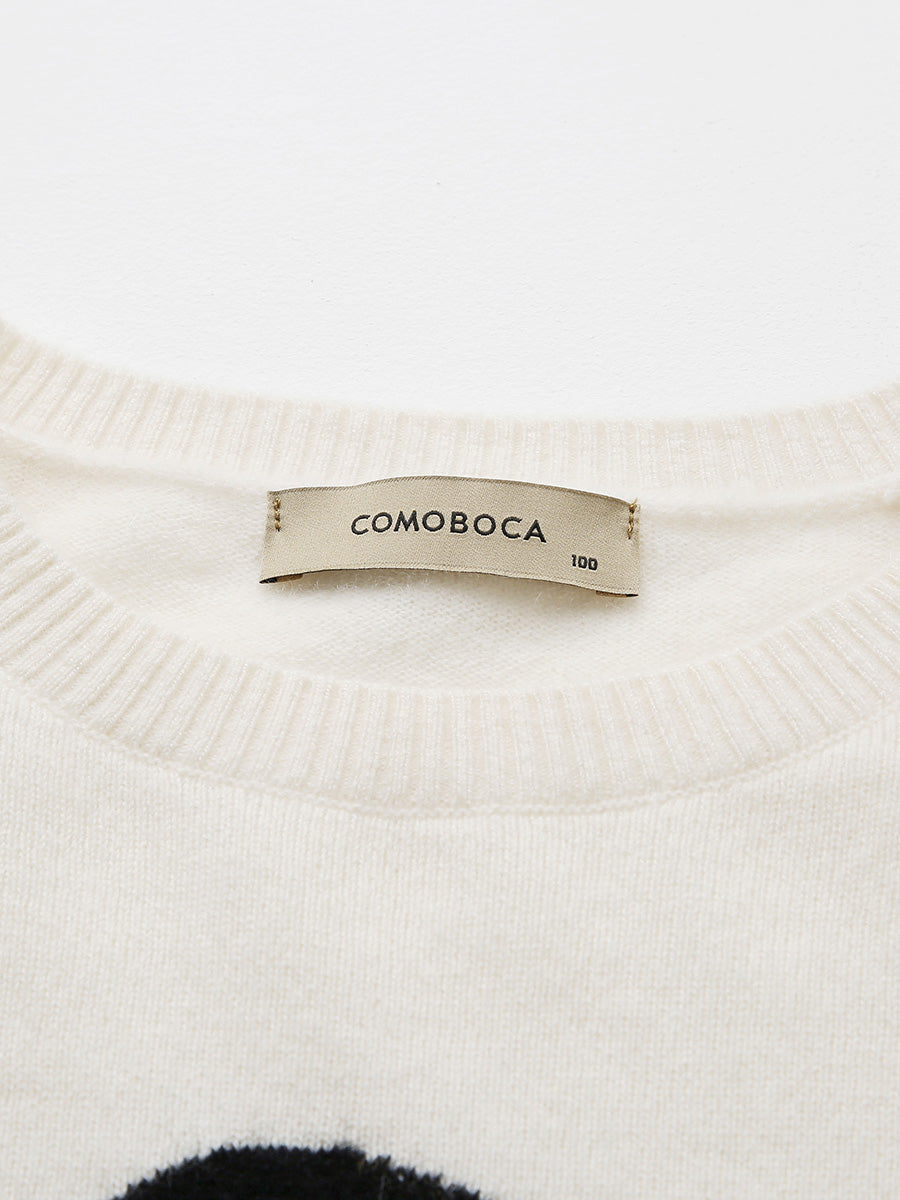 COMOBOCA 100% Cashmere Women's Floral Knit Sweater