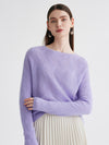 COMOBOCA Purple 100% Cashmere Women's Geometric Wave Knit Sweater