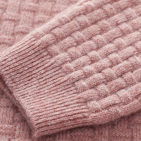 COMOBOCA 100% Cashmere Women's Round Neck Ribbed Knit Sweater