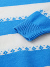 COMOBOCA 100% Wool Kids' Striped Nordic Pattern Knit Sweater